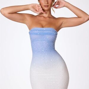 Oh Polly embellished mini ombré dress